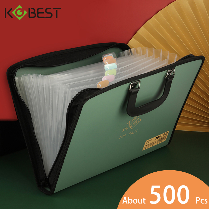 Binder Storage Box - 13-Gitter A4 mehrschichtige erweiterbare Dokumentenaufbewahrungstasche, verdickter
