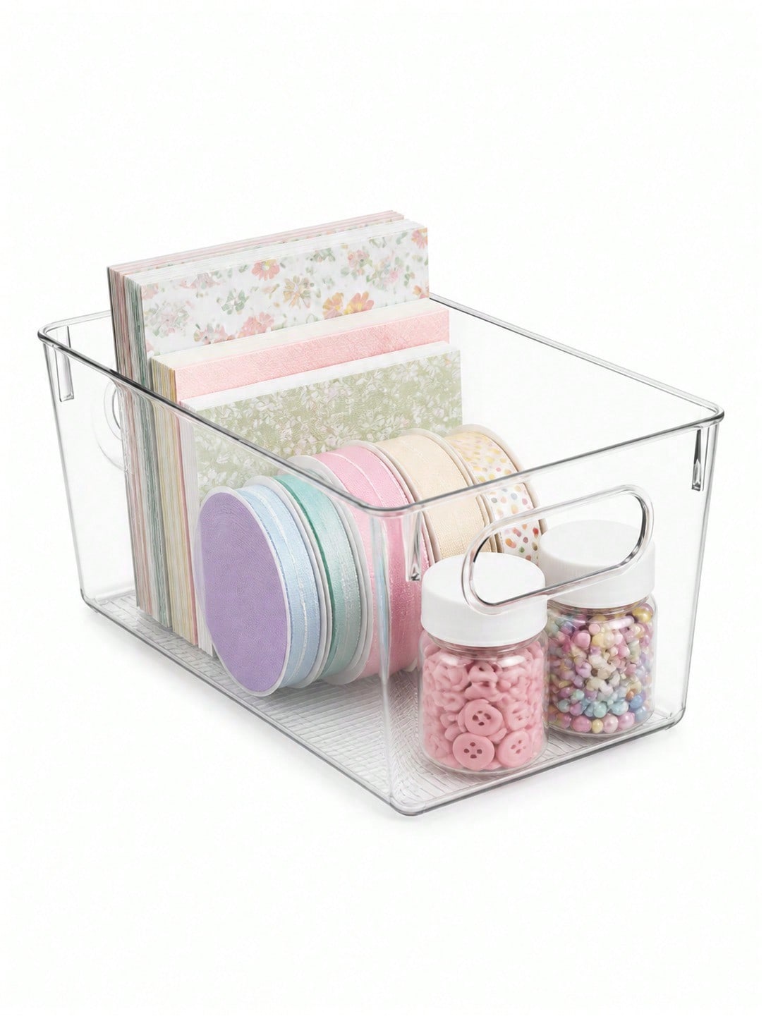 Pegboard Office Organizer - 8er-Pack transparente Aufbewahrungsboxen mit Griffen, offenes