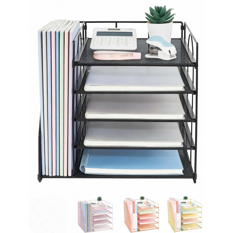 Binder Storage Box - 5-stufiges Mehrzweck-Aktenregal Büro-Schreibtisch-Dokumentenorganizer Aufbewahrungsbox Aktenhalter Archivregal