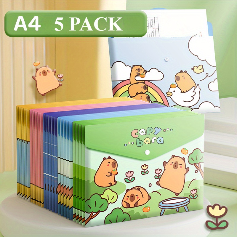 Binder Storage Box - 5 Stück A4-Aktentaschen, Informationstaschen, großes Fassungsvermögen,