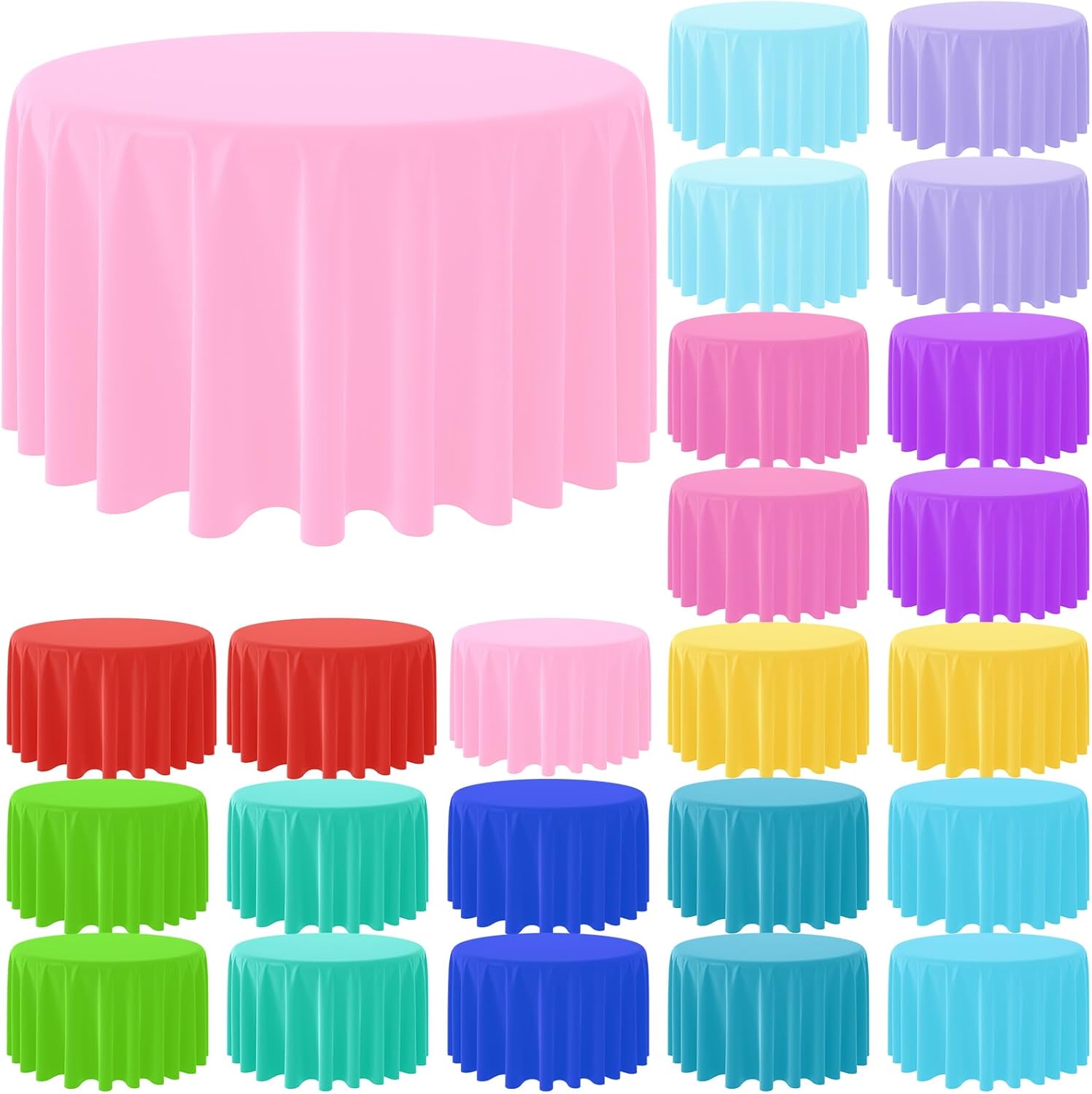 Conference Table Round - Runde einfarbige Einweg-Tischdecke, runde Kunststoff-Tischdecken, bunte
