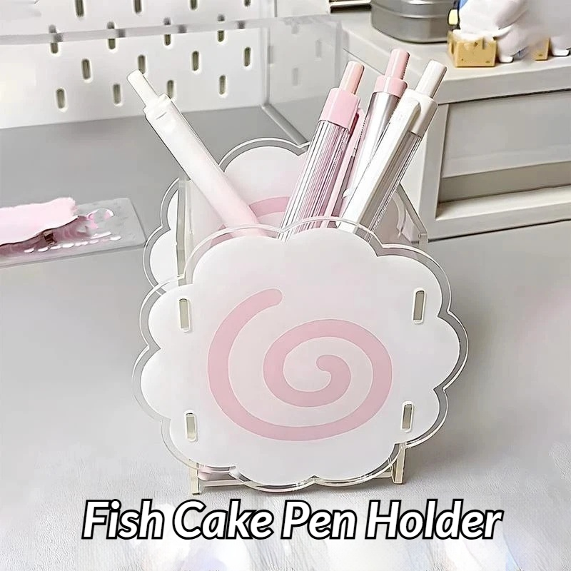 Pegboard Office Organizer - Niedlicher Narutomaki-förmiger Acryl-Stifthalter, Schreibtisch-Organizer, Make-up-Pinselhalter für