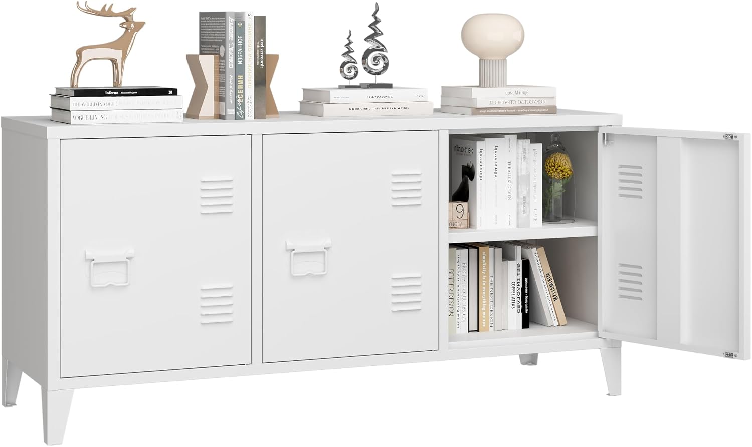 Office Furniture Credenza - Moderner TV-Ständer, Entertainment-Center, Aufbewahrungsschrank aus Metall