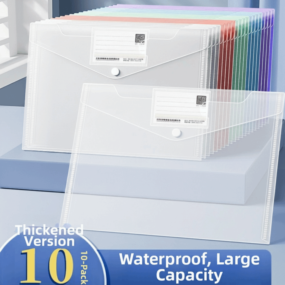 Binder Storage Box - 10 Stück transparente A4-Aktenordner aus Kunststoff