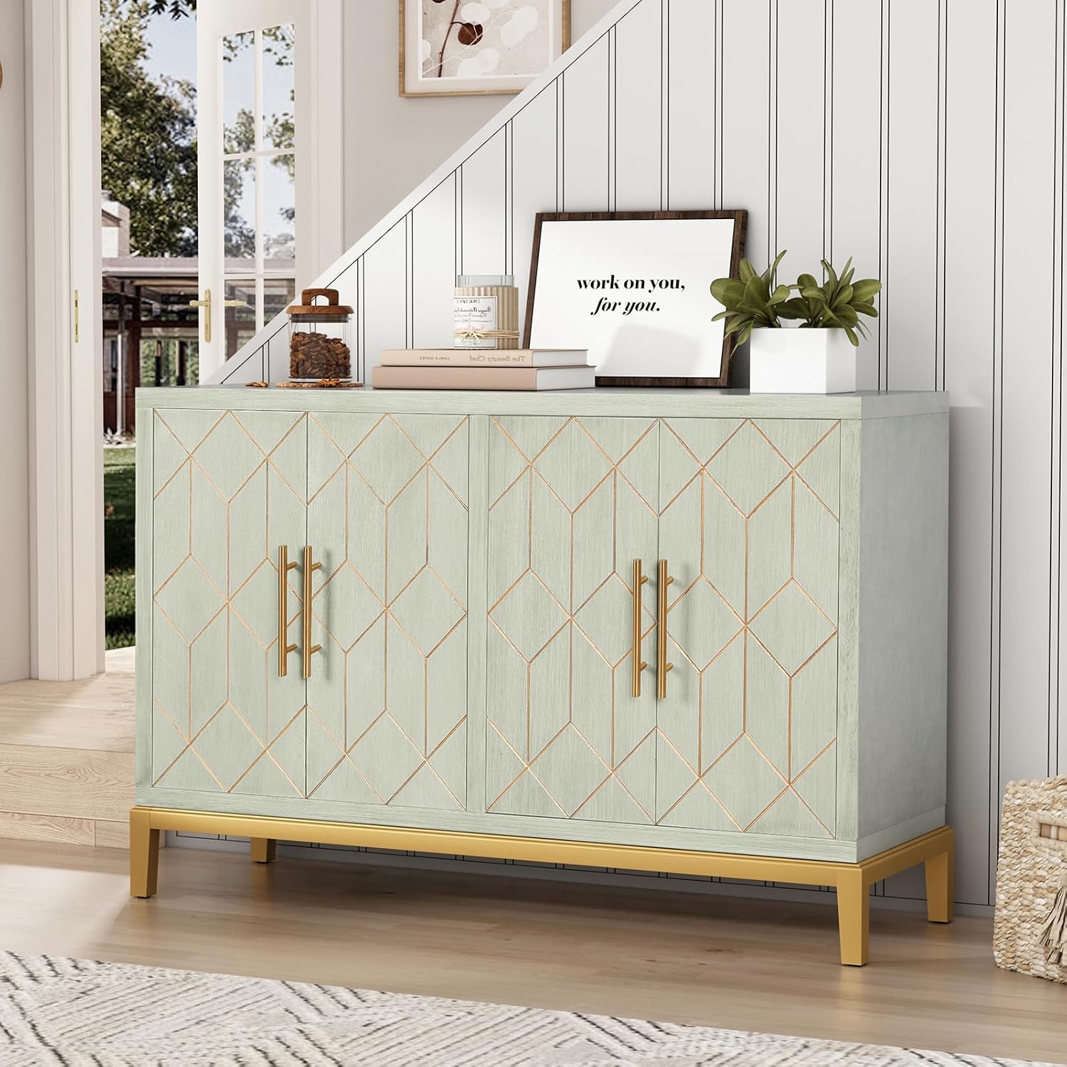 4-türiger Akzentschrank, moder – Office Furniture Credenza Bewertung und Preis