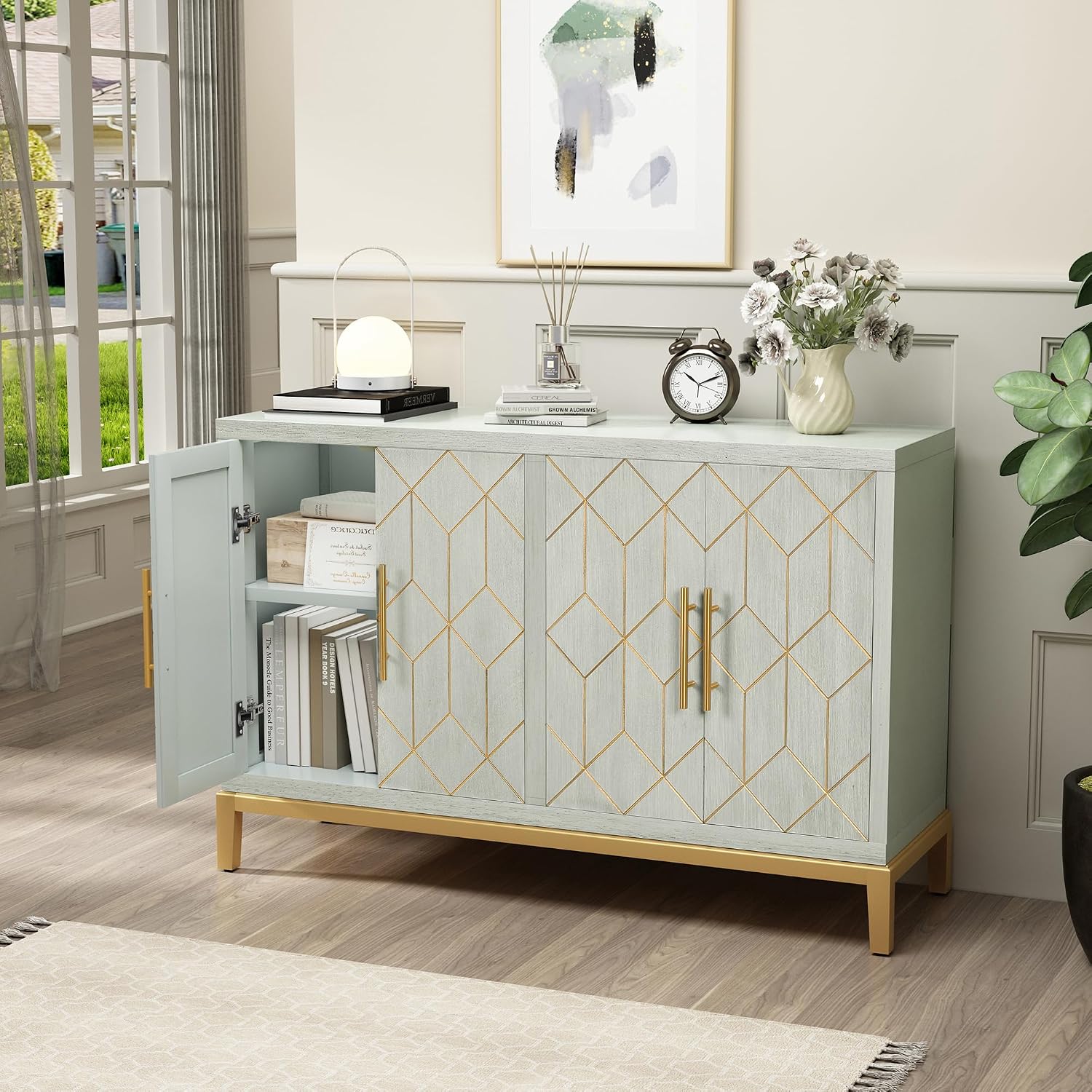 4-türiger Akzentschrank, moder – Office Furniture Credenza Bewertung und Preis